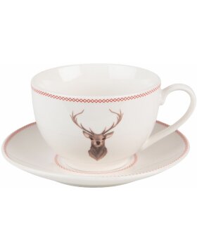 Clayre &amp; Eef COLKS Coffee Cup and Saucer 12x9x6 cm -...
