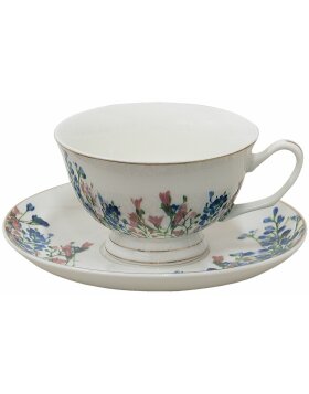 Clayre & Eef FISKS Coffee Cup and Saucer 12x10x6 cm - Ø 15x2 cm - 250 ml