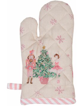 Clayre & Eef PNC44K Oven Glove Child 12x21 cm Beige - Pink