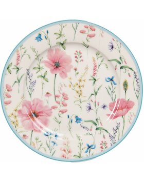 Clayre & Eef PPODP Small Plate Ø 19x2 cm White - Pink Breakfast Plate
