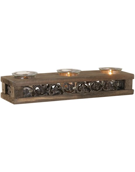 Candle stand WOOD brown