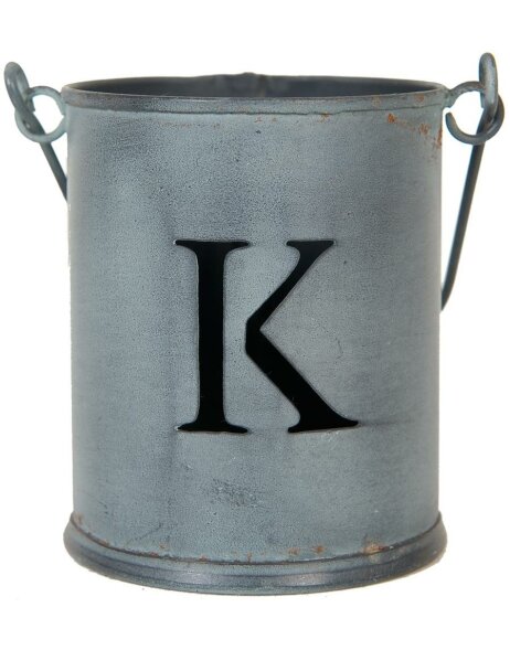 letters iron bucket k