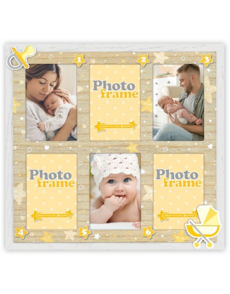 ZEP Baby Picture Frame Lucas 6 photos 7x10 cm (26x24,5 cm)