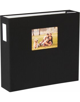 HNFD Álbum de fotos Lona lino negro 1000 fotos 34,5x33 cm 168 páginas blancas