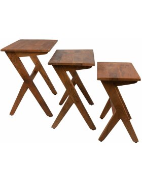 Clayre & Eef 50741 Side Table (Set of 3) 54x35x51 - 47x30x46 - 40x25x41 cm