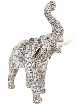 Clayre & Eef 65181L Decoration Elephant 48x15x50 cm White - Black