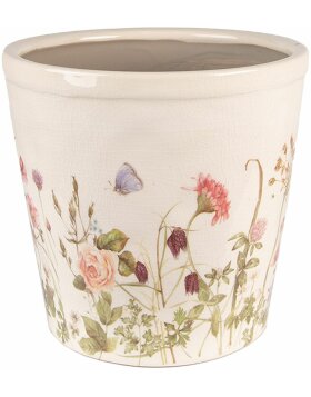Clayre & Eef 6CE1555L Vaso da fiori decorativo Ø 21x19 cm Rosa - Beige