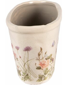 Clayre & Eef 6CE1557M Vaso da fiori decorativo 23x10x11 cm Rosa - Beige Ovale