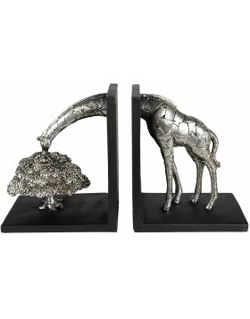 Clayre & Eef 6PR3635 Fermalibri (2 pezzi) Giraffa 30x10x18 cm color argento