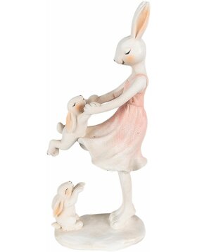 Clayre & Eef 6PR3868 Decoration Rabbit 9x6x22 cm Pink - Beige