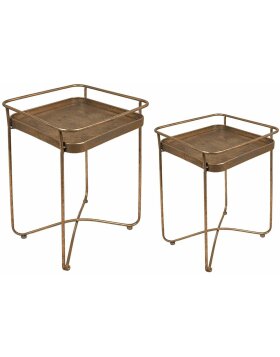 Clayre &amp; Eef 6Y4975 Side table (set of 2) 38x38x53 -...