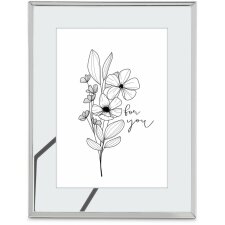 Hama metalen fotolijst bloemen 10x15 cm zilver glanzend