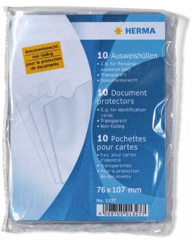 HERMA 1327 ID card sleeves 76x107 mm ID card transparent