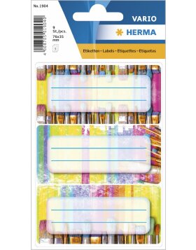 HERMA 1904 Paintbrush Sticker Colores mixtos 76x35 mm 9 piezas