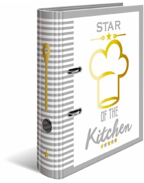 HERMA 19662 Recipe folder A4 "Star of the Kitchen" striped gold motif