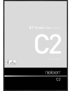 Nielsen Aluminium-Bilderrahmen C2 struktur schwarz matt 59,4x84,1 cm Acrylglas
