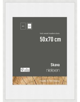 Nielsen Holz-Bilderrahmen Skava weiß 50x70 cm mit Passepartout 40x60 cm