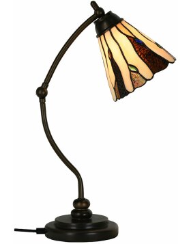 LumiLamp 5LL-6318 Lampa stołowa Tiffany Beżowa Ø 27x51 cm E14-max 1x40W