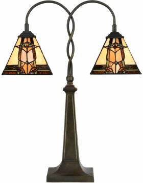 LumiLamp 5LL-6322 Tiffany Table Lamp Beige 48x66 cm E27-max 2x40W