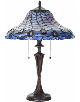 LumiLamp 5LL-6338 Tiffany table lamp blue Ø 40x60 cm E27-max 2x60W
