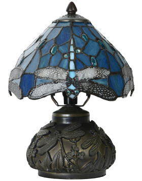 LumiLamp 5LL-6339 Tiffany tafellamp blauw &Oslash; 20x28...