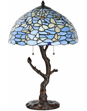 LumiLamp 5LL-6344 Tiffany table lamp blue Ø 40x60 cm E27-max 2x60W