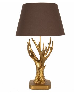 Clayre & Eef 5LMC0024 Table Lamp Gold Coloured Brown Ø 35x59 cm E27-max 1x60W
