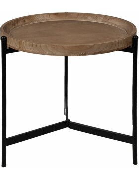 Clayre & Eef 65169 Table dappoint marron noir Ø 55x52 cm