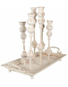 Clayre & Eef 65214 Candlestick White 55x26x43 cm
