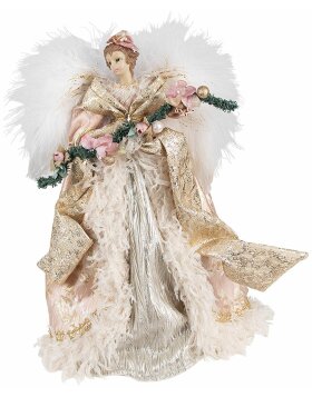 Clayre & Eef 65262 Decorative Angel Pink Beige 21x12x35 cm