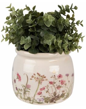 Clayre & Eef 6CE1630M Vaso per fiori da interno Beige Rosa Ø 16x13 cm