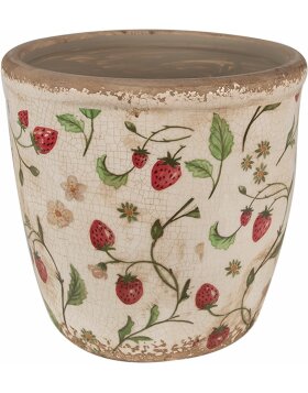 Clayre & Eef 6CE1631L Vaso da fiori per interni Beige, rosso Ø 16x16 cm