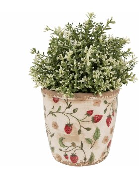 Clayre & Eef 6CE1631S Vaso da fiori per interni Beige Rosso Ø 13x13 cm