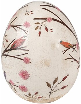 Clayre & Eef 6CE1647 Decorative Egg Beige Brown Ø 10x12 cm