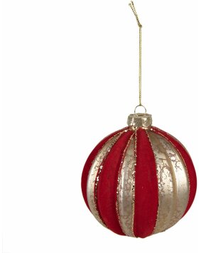 Clayre & Eef 6GL4329 Christmas bauble Gold coloured Red Ø 10x10 cm