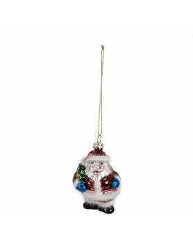 Clayre & Eef 6GL4355 Christmas tag red white 5x4x8 cm