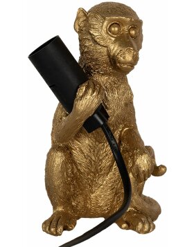 Clayre & Eef 6LMP781 Lampa stołowa Monkey w kolorze złotym 11x12x17 cm E14-max 1x40W