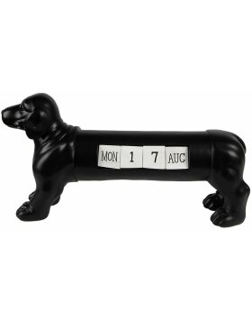 Clayre &amp; Eef 6PR3862 Kalender Hond Zwart 31x8x15 cm