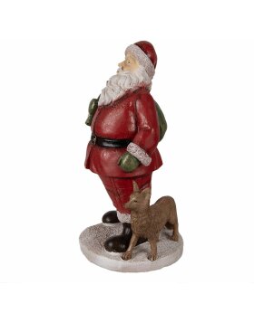 Clayre & Eef 6PR3946 Christmas Decoration Statue Father Christmas Red 16x14x26 cm
