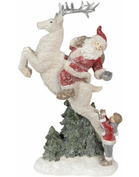 Clayre & Eef Christmas Decoration Statue Father Christmas Red White 19x10x33 cm