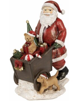 Clayre & Eef 6PR4929 Christmas Decoration Statue Father Christmas Red 12x8x15 cm