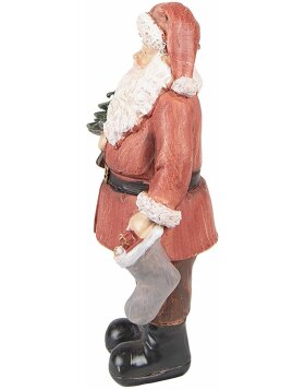 Clayre & Eef 6PR4933 Christmas Decoration Statue Father Christmas Red 17x13x40 cm