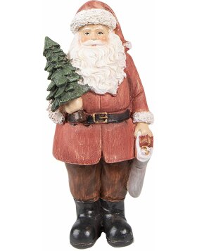 Clayre & Eef 6PR4960 Christmas Decoration Statue Father Christmas Red 6x5x14 cm