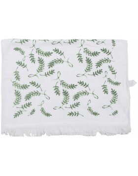 Clayre & Eef CT027 Guest Towel White Green 40x66 cm