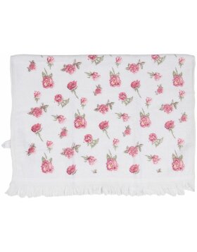 Clayre & Eef CT029 Guest Towel White Pink 40x66 cm