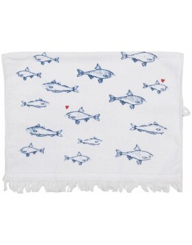 Clayre &amp; Eef CTSSF Guest Towel White Blue 40x66 cm