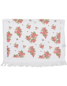 Clayre & Eef CTSWR Guest Towel White Pink 40x66 cm
