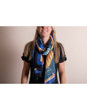 Juleeze JZSC0740 Sjaal damespatroon oranje, groen, blauw...