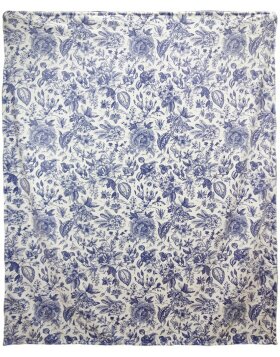 Clayre & Eef KT060.147 Plaid Bianco Blu 130x170 cm