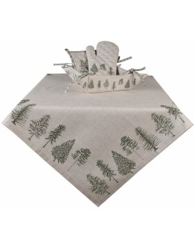 Clayre & Eef NPT03 Christmas Tablecloth Beige Green 130x180 cm